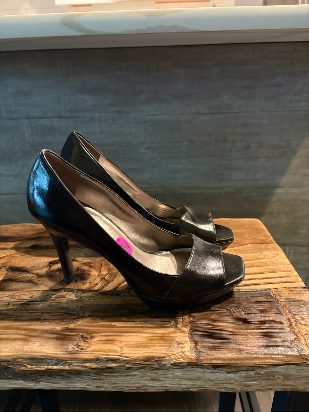 Black Peep-Toe High Heels - Women's Elegant Dress Pumps